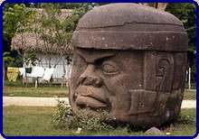 Гигантская голова Ольмека - наследие от працивилизации Мезоамерики