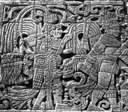 Настенный рельеф из Храма Воинов с изображением тольтекских воинов. Чичен-Ица.