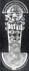 Золотой обрядовый нож с инкрустацией из бирюзы. XIV-XV вв.