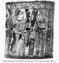 Батальная сцена на полихромном глиняном сосуде конца I тысячелетия н.э.