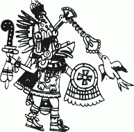 Мексиканский бог ветра Кецалькоатль, которого мормоны отождествляли с Христом. Древнеиндийский рисунок