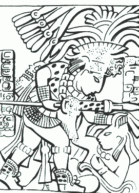 Рельеф с царем-воином из Бонампарка. Мексика, культура майя VIII в. н. э.