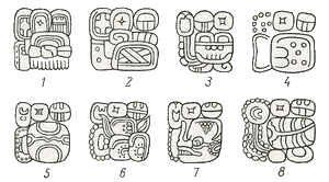 Иероглифы, обозначающие некоторые города клас­сического периода (по Г. Берлину).
