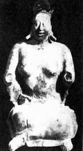 Глиняная женская фигура. Культура майя. Хайна, Кампече ||| 26,7Kb
