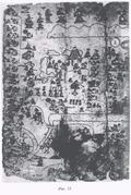 Страница пиктографической рукописи, иллюстрирующая политическую историю г. Тескоко в конце XIV в. (Codex Xolotl) ||| 231,4Kb