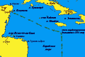 кораблекрушение Вальдивии в 1511 году после которого Гонсало Геррреро и Херонимо Агиляр попадают на п-ов Юкатан ||| 8 Kb