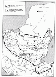 Карта городов-столиц Центральной области майя в I тысячелетии н. э.