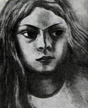 Д. А. Сикейрос. Портрет девочки. Пироксилин. 1935
