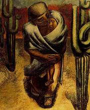 Д. А. Сикейрос. Крестьянская мать. Масло. 1929. Музей изящных искусств, Мехико
