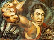 Д. А. Сикейрос. Автопортрет. Пироксилин. 1943. Музей изящных искусств, Мехико
