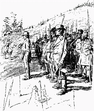 Канадские патриоты проходят обучение военному делу осенью 1837 г.