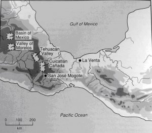 151. Области к западу и востоку от долины Оахака, которые развивались аналогичным образом в период между 700 и 500 г. до н. э.