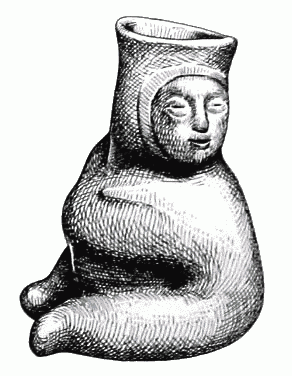 178. Портретный сосуд из Могилы 43 в Монте-Альбане, вероятно, изображающий покойного предка женского пола. Монте-Альбан I. Высота 10 см.