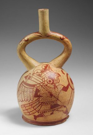 Сосуд с изображением воина-птицы, IV-VII вв. Перу, Моче. Керамика.