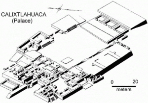 Рис. 11. Реконструкция дворца в Калиштлауаке. Скорректировано по (Smith The Aztecs 2003: Fig. 8.7); в основу положена оригинальная реконструкция (Garcia Payon 1981; Fig. 8).