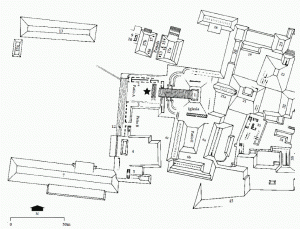 Мапа «Групи Коба», на якій вказане місце розташування верхньої частини стели 11 (за І. Грехемом та Е. фон Еу)