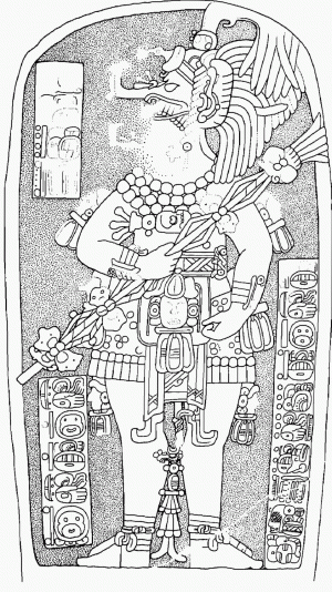 Стела 38 из Наранхо. Прорисовка И. Грэхэма