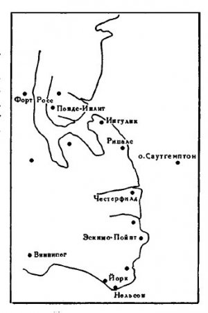 Эскимосский чертеж побережья Гудзонова залива