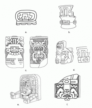 Илл. 3. Классического периода иероглиф Xi и теотиуаканский Военный змей
