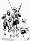 испанские солдаты с мечом и щитом, мушкетер и пикинер