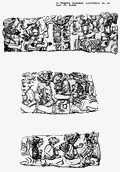 Прориси рельефов, высеченных на алтаре «Т». Копан. ||| 91Kb