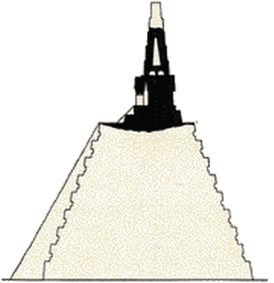 Разрез здания 5D-5 (храм V). Тик'аль.