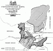 Схематическая карта распространения языковых групп майя в XVI веке