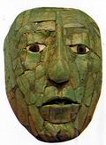 Мозаичная маска, найденная в гробнице правителя 'Храма Надписей', Паленке