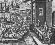 Отправка кораблей из Севильи в Новый Свет. Гравюра XVI века.