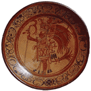 Тарелка на которой изображен К'инич-Вав («Череп Животного»).