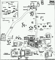 карта-план городища майя Тикаль (Йашмутуль)