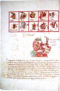 бог солнца Тонатиу с характерным украшением в виде расходящихся лучей (Codex Vaticanus 3738A) ||| 84,2Kb