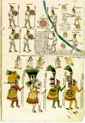 Традиционное изображение должностного лица с характерными знаками отличия. См. верхнюю часть кодекса. (Codex Mendoza) ||| 268,0Kb