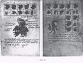 Страница копии древнеацтекской рукописи, дающая представление о 260-дневном ритуальном календаре (Codex Telleriano-Remensis) ||| 157,1Kb