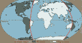 Карта деления мира по Тордессильяскому договору, заключённому 7 июня 1494 года между Испанией и Португалией в г. Тордесильяс. Договор заключён при посредничестве папы с целью предотвращения возможных столкновений этих стран при колониальных захватах новых земель. Договор отменён в 1777 году. ||| 11,2Kb