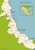 Карта мексиканского штата Веракрус ||| 124Kb