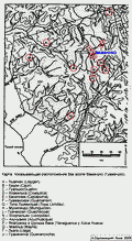 Рис 7. Карта расположения вак Вамачуко, связанных с топографическими объектами ||| 56Kb