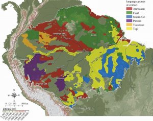 Языковое разнообразие Амазонии на момент контакта с европейцами. Рис. Clement C.R. и др.