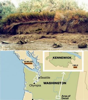 Место на берегу реки Колумбия, где были найдены останки кенневикского человека
