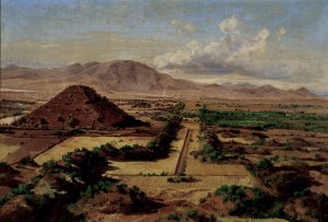 Вид с вершины пирамиды Луны, Теотиуакан. Хосе Мария Веласко, 1878 год