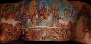 Сцена сражения на фресках из Бонампака