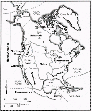 Рис.1 Культурные зоны на территории Северной Америки.