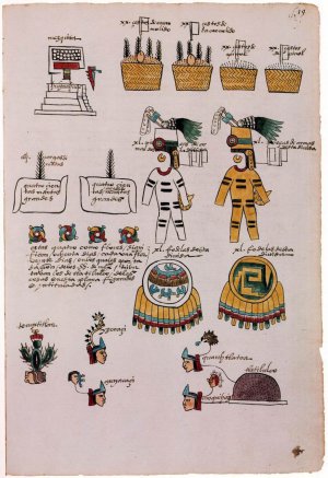 Рис. 4. Tequitl г. Тлателолько, Кодекс Мендосы, лист 19r