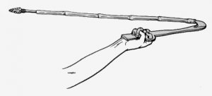 22. Атлатль, деревянное приспособление, которое служило как продолжение человеческой руки, увеличивая силу броска дротика.