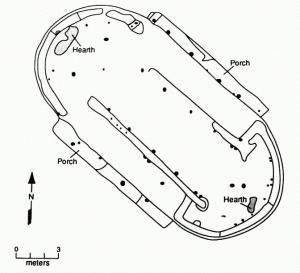 83. Пол 4 Маунда 6 в Пасо-де-ла-Амада, основание вероятного «храма для инициированных» с побережья Чьяпаса. Обратите внимание двойные портики.
