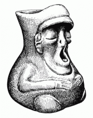 177. Портретный сосуд из Могилы 33 в Монте-Альбане, вероятно, изображающий покойного предка мужского пола. Монте-Альбан I.