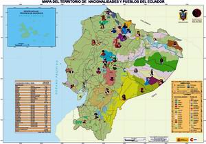 Карта расселения индейцев Эквадора (2010)