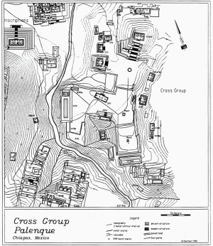 5.1. «Группа креста» в Паленке. Карта Э. Барнхарта.