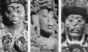 Портреты Вашаклахуун-Убаах-К'авииля на стелах из Копана