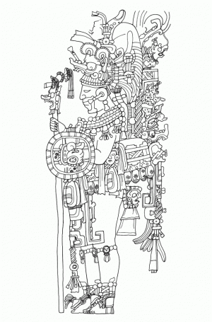 Портрет Бахлах-Чан-К’авииля на стеле 9 из Дос-Пиласа